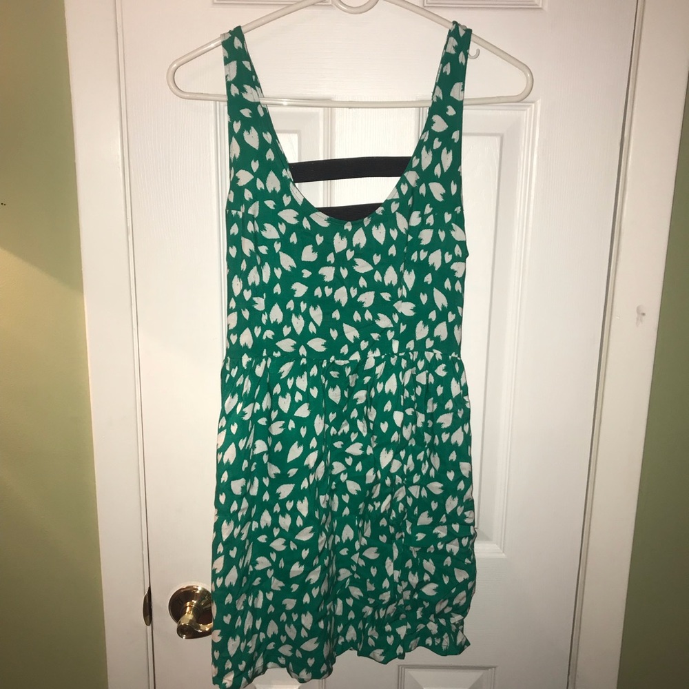 Green & white summer dress